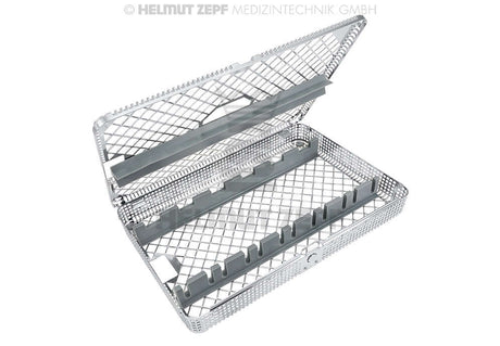 Helmut Zepf Dental Cassettes for Sterilization stainless steel washbasket with instrument holders for safe sterilization cycles