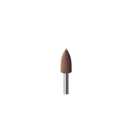 2 Step Polisher for Metal Alloys by Busch - Brown Bullet-Shaped Polishing Tool on Metal Shank