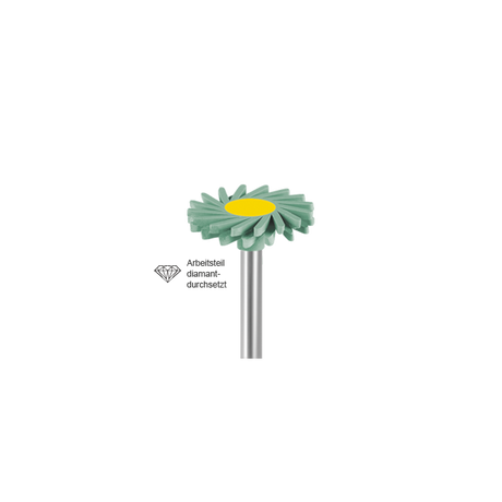 2 Step Diamond Interspersed Polishers for Zirconia by Busch - green disc polisher for high-gloss zirconia finishes