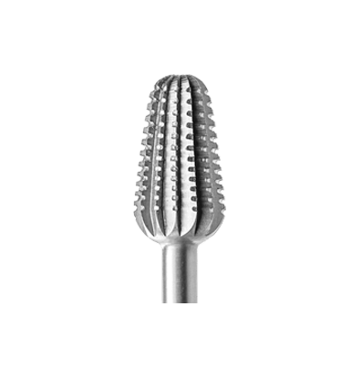 Dental Lab Steel Bur with tapered cylinder head made from tungsten vanadium steel for superior cutting performance in dental laboratory work