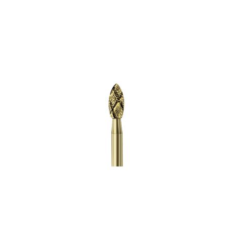 Football Shaped Diamond Burs by Busch - gold shank rotary tool for precision grinding and finishing on metal ceramic glass