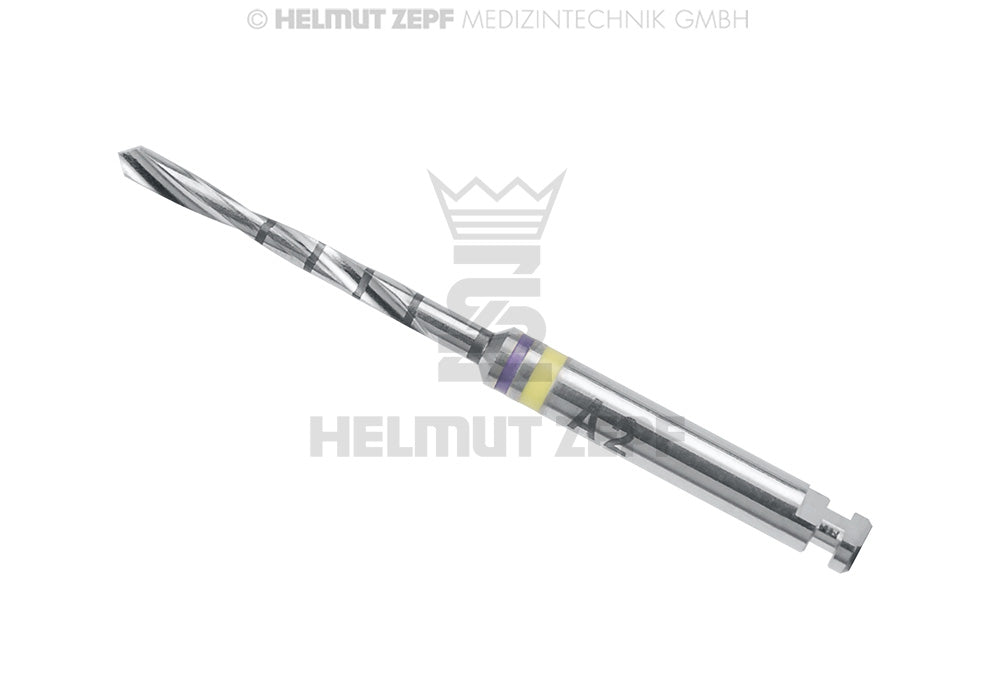 CMF system drill bit 1.3mm dental bur, 12mm drilling depth, RA shank by Helmut Zepf No. 08.523.13