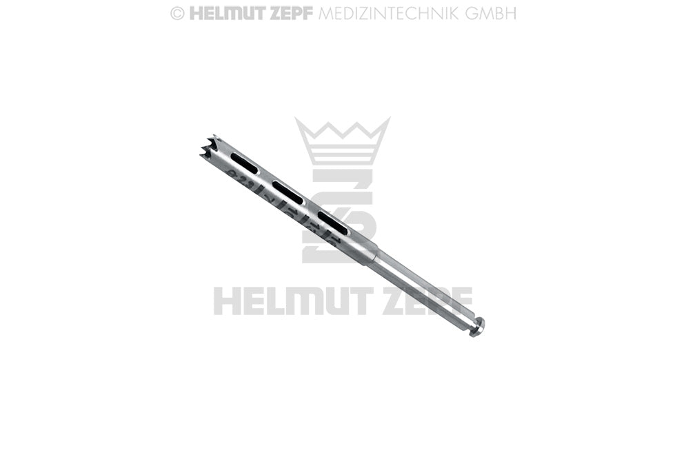 dental trephine 2.3mm surgical instrument Helmut Zepf 7 teeth 30mm sheath graded 7/10/13/16 No.08.910.02