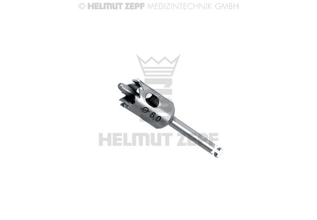 Helmut Zepf dental trephine with fixation support 5.0mm, 9 teeth guiding pin, sheath 2.35mm x 30mm