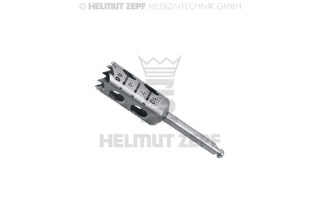 dental trephine 6.0mm surgical instrument short body 13.5mm 11 teeth graduation 7/10/13 Helmut Zepf 08.910.08S