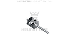 Helmut Zepf dental trephine with fixation support 9mm, 9 teeth guiding pin, sheath 2.35mm x 30mm, No. 08.910.11F