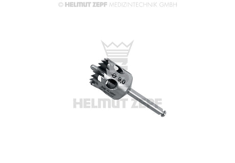 Helmut Zepf dental trephine with fixation support 9mm, 9 teeth guiding pin, sheath 2.35mm x 30mm, No. 08.910.11F