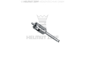 dental trephine with fixation support 5.0mm, 9 teeth guiding pin, sheath 2.35mm x 30mm by Helmut Zepf