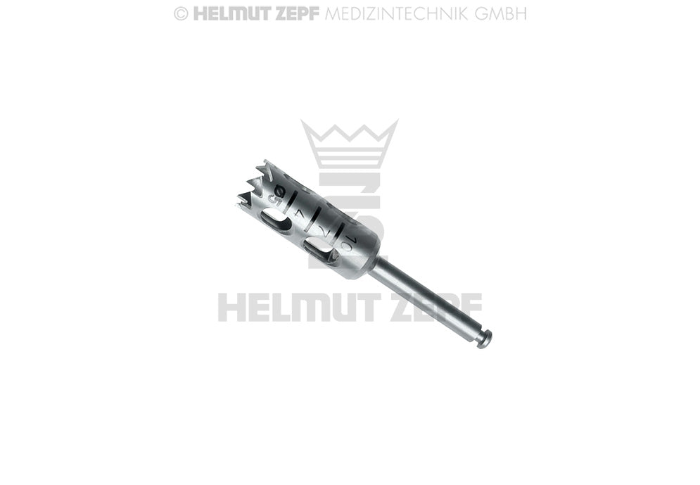 dental trephine 5.0mm surgical instrument short trephine 9 teeth 13.5mm body Helmut Zepf 08.910.13S