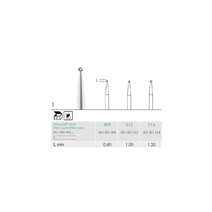 Busch 1 012 HP-SH CENTERING BUR CARBIDE - (Pack of 2) Bur Made in Germany