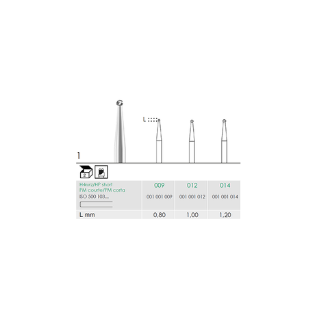 Busch 1 012 HP-SH CENTERING BUR CARBIDE - (Pack of 2) Bur Made in Germany