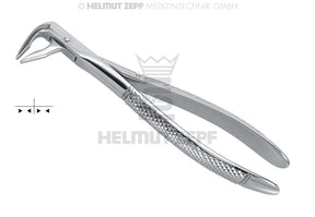 Helmut Zepf extraction forceps lower roots English pattern #74, stainless steel dental instrument No. 10.074.91
