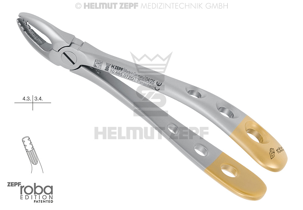 Pediatric extraction forceps diamond coated #7 English Pattern for Children Roba Design by Helmut Zepf 10.685.07ZD
