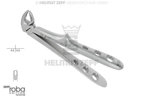 Pediatric extraction forceps English pattern #13 for children Roba Design by Helmut Zepf, stainless steel dental tool