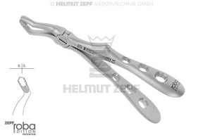 Pediatric extraction forceps English pattern #52 for children, Roba Design by Helmut Zepf, stainless steel dental tool