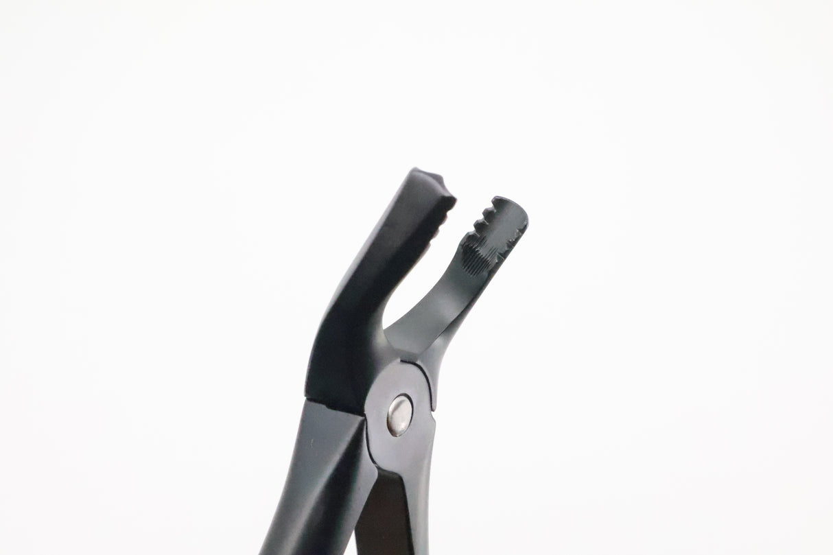 Tip View - Dental Extraction Forceps #17 Modified Roba-Edition Upper Right Molars Xcision-Line Onyx Coating Helmut Zepf