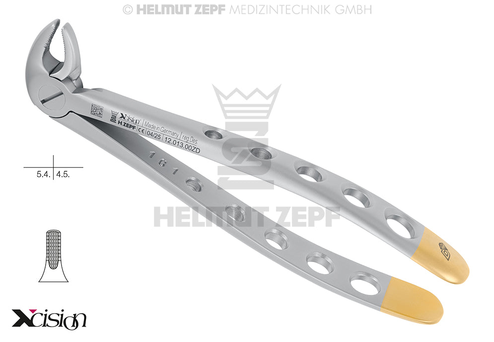 Helmut Zepf diamond coated extraction forceps lower premolars #13 English Pattern Xcision-Line No.12.013.00ZD