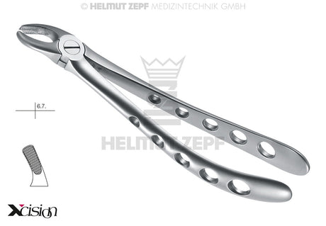 upper left molar extraction forceps English pattern #18 Xcision-Line by Helmut Zepf 12.018.00Z