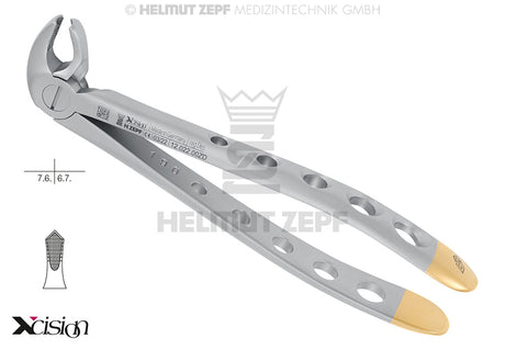 Helmut Zepf #22 diamond coated extraction forceps lower molars English Pattern Xcision-Line Wisdom Teeth No.12.022.00ZD