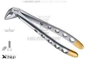 Helmut Zepf diamond coated extraction forceps lower incisors #33A English Pattern Xcision-Line canines and roots dental tool