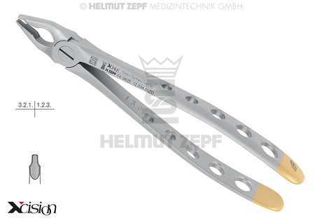 Helmut Zepf diamond coated extraction forceps upper incisors English Pattern #34 Xcision-Line Far Reaching Special Beaks