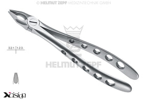 upper incisor canine extraction forceps English pattern #34N special far-reaching beaks Xcision-Line Helmut Zepf