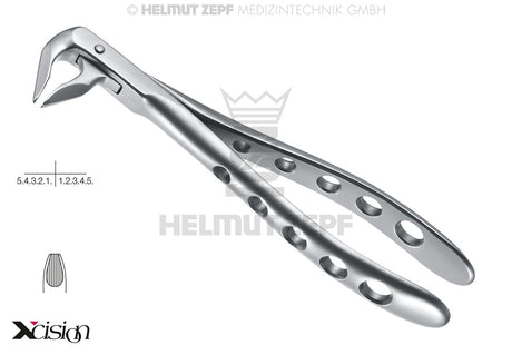 Helmut Zepf extraction forceps lower incisors and premolars #36M English Pattern Far Reaching Xcision-Line Secure-Line dental instrument