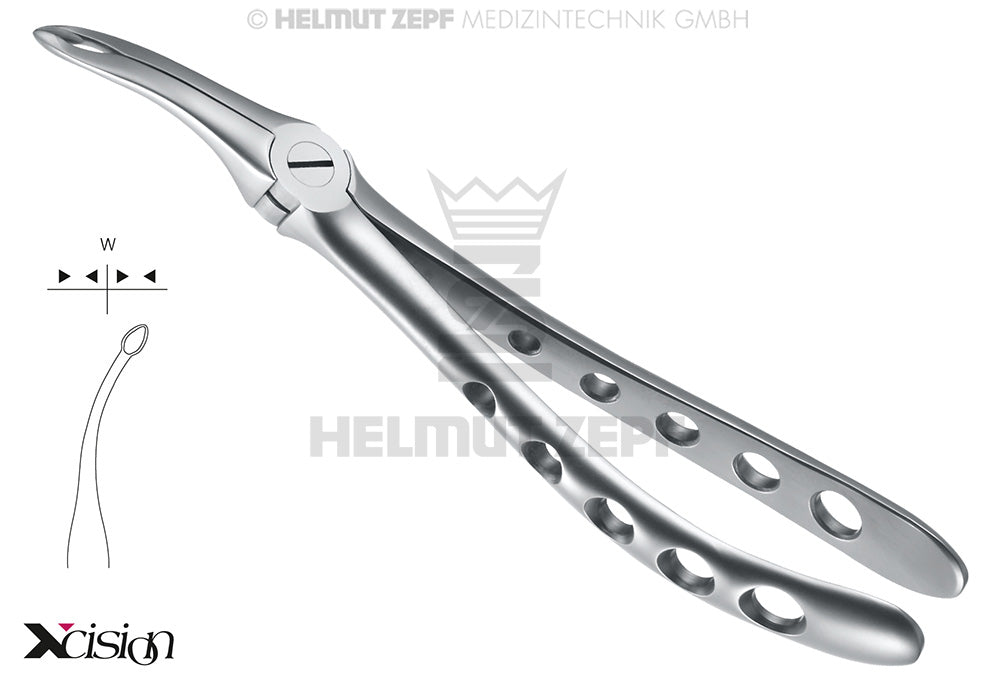 upper roots extraction forceps English pattern #44 Xcision-Line by Helmut Zepf, stainless steel dental instrument