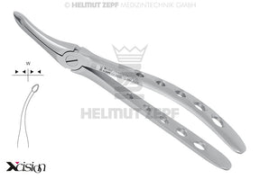 Helmut Zepf #44 upper roots extraction forceps serrated edges, English Pattern Xcision-Line®, No. 12.044.15ZS