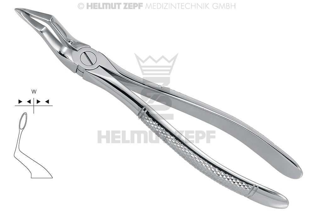 Helmut Zepf extraction forceps for upper roots #51-Sb No.12.051.15, stainless steel dental instrument