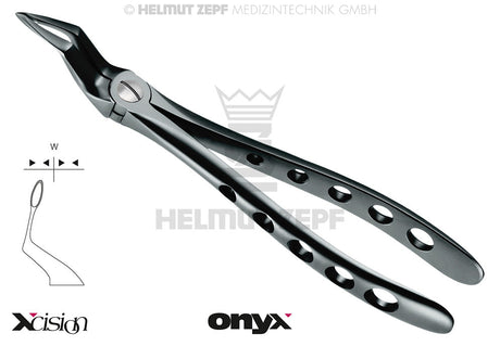 Helmut Zepf upper root extraction forceps serrated edges #51-Sb Xcision-Line Onyx Coating dental tool