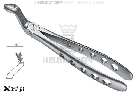 Helmut Zepf #67Lx upper wisdom tooth extraction forceps left English Pattern Xcision-Line dental instrument