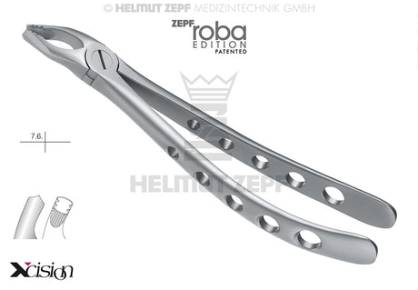 Helmut Zepf 12.217.00Z Extraction Forceps #17 Modified Roba-Edition, upper right molars, Xcision-Line