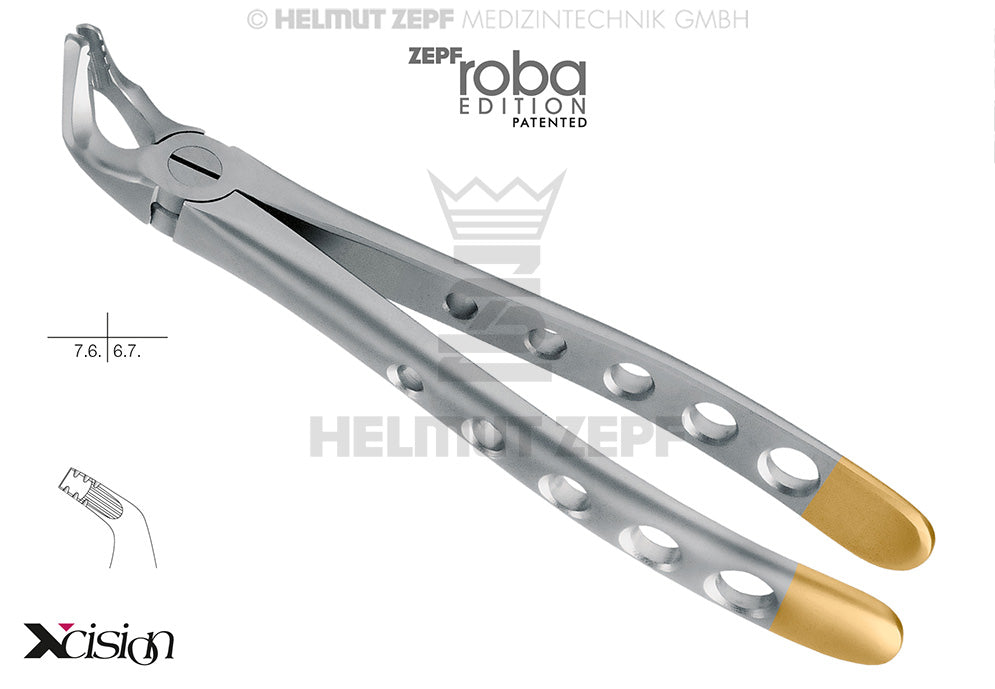 Extraction Forceps, English Pattern, #321 Modified, Roba-Edition By Dr. Manfred Beck, Lower Premolars, Xcision-Line®, Diamond Coated Jaws | Helmut Zepf No. 12.221.90ZD