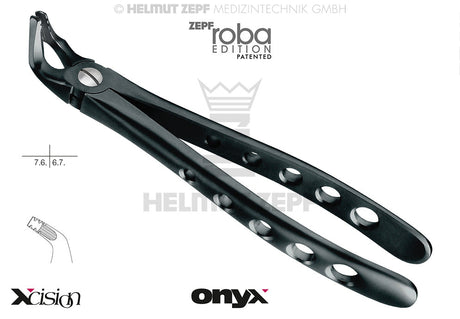 Lower Premolar Extraction Forceps #321 Modified Roba-Edition Diamond Coated Jaws Onyx Coating Xcision-Line Helmut Zepf 12.221.90ZTI