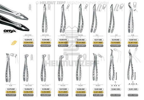 Extraction Forceps English Pattern #321 Modified Roba-Edition Xcision-Line family overview Helmut Zepf 12.221.90ZTI