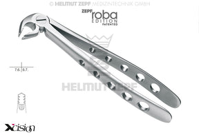 Helmut Zepf 12.222.00Z Extraction Forceps #22 Modified Roba-Edition, lower molars and wisdom teeth, Xcision-Line