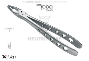 Helmut Zepf 12.234.07Z Extraction Forceps #34N Modified Roba-Edition, upper incisors and canines, Xcision-Line