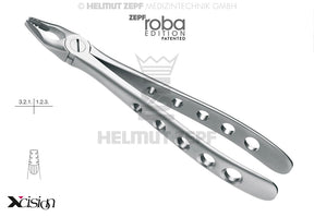 Helmut Zepf 12.234.08Z Extraction Forceps #34M Modified Roba-Edition, upper incisors and canines, Xcision-Line