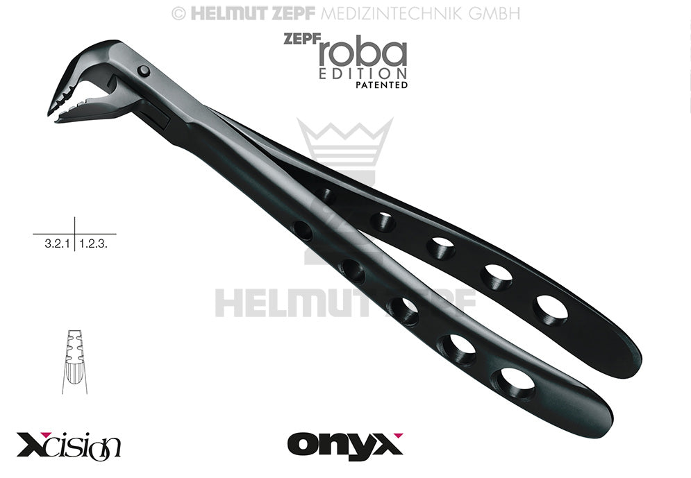 Helmut Zepf dental extraction forceps lower incisors premolars #36N Roba Edition Xcision-Line Diamond Coated Onyx Coating