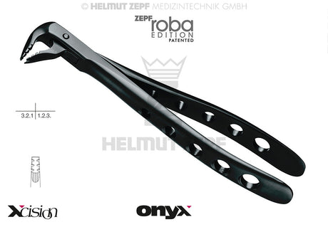 Helmut Zepf diamond coated extraction forceps lower incisors premolars #36M Roba-Edition Xcision-Line Onyx Coating
