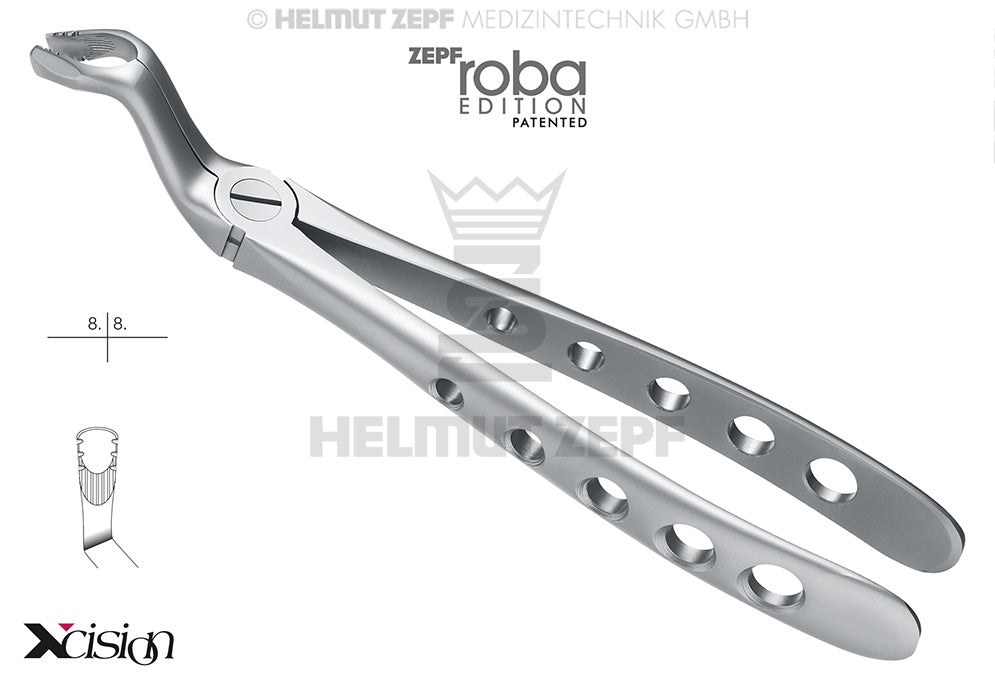 Helmut Zepf upper wisdom teeth extraction forceps #67A Modified English Pattern Roba Edition Xcision-Line