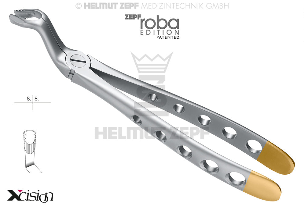 upper wisdom teeth extraction forceps diamond coated #67A Modified English Pattern Xcision-Line Roba-Edition Helmut Zepf