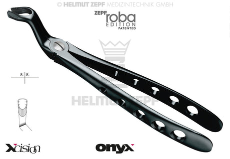 upper wisdom teeth extraction forceps diamond coated, Roba-Edition #67A Modified Onyx Coating Xcision-Line®