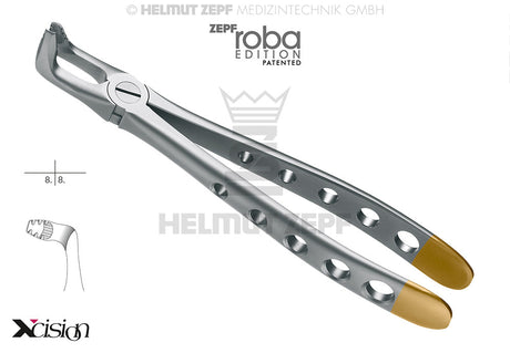 Helmut Zepf lower wisdom teeth extraction forceps diamond coated #79 Modified Roba-Edition Xcision-Line English Pattern