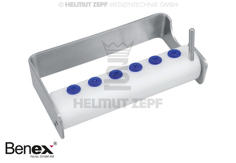 Empty bur tray for Benex extractor by Helmut Zepf No. 12.300.02, dental instrument organizer