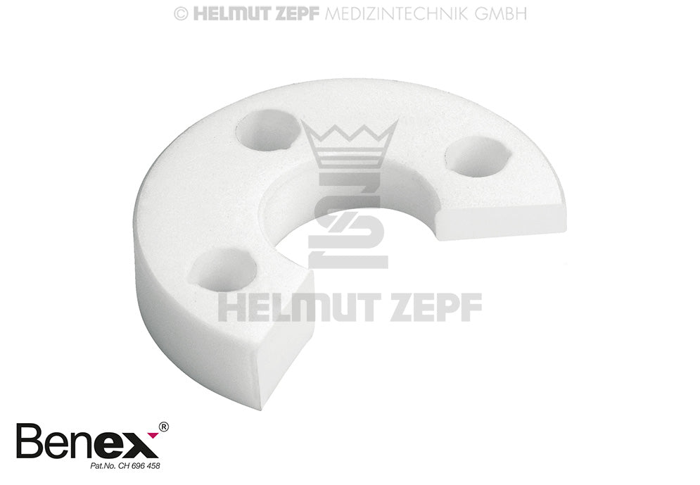White PTFE Support Disc Diagonally Left for Benex Extraction System by Helmut Zepf No. 12.300.17