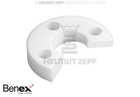 White PTFE Support Disc Diagonally Left for Benex Extraction System by Helmut Zepf No. 12.300.17