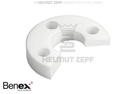 White PTFE Support Disc Diagonally Left for Benex Extraction System by Helmut Zepf No. 12.300.17