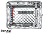Benex II Basic Set dental extraction kit by Dr. Syfrig in ZEPFcare washbasket, Helmut Zepf No. 12.303.00